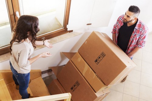 Family items neatly arranged in household storage in Acton